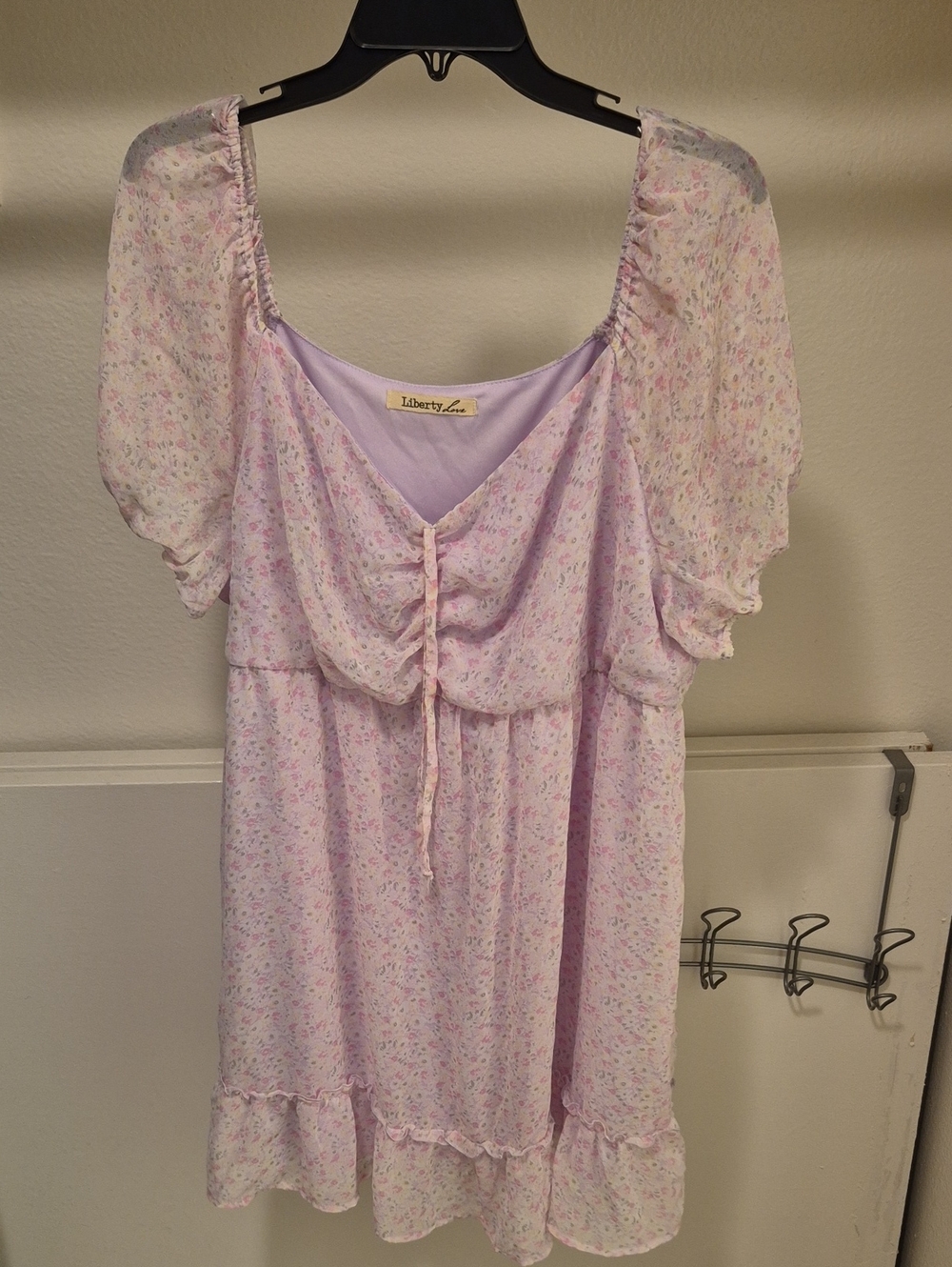 Pastel Pink Flowerprint Babydoll Dress